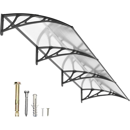 Window Awning Door Canopy Polycarbonate Overhang – UPF 50+ UV & Rain Protection, Leak-Proof Hollow Sheet, Weather-Resistant Outdoor Patio Awning for Doorways, Windows, Storefronts – Multiple Sizes & Colors