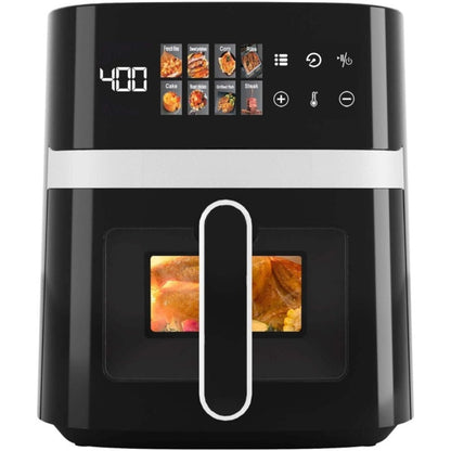 Air Fryer 8-in-1 with LED Touchscreen, 6QT Large Capacity Electric Hot Air Oven, 1350W 360° Hot Air Circulation, Non-Stick Fry Basket, Heat-Insulated Handles, 8 Cooking Presets for Home Kitchen