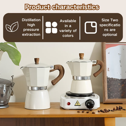 Moka Pot Stovetop Espresso Maker 150ml Classic Aluminum Italian Coffee Pot for Home Brewing Camping Cuban Cafe Style Easy to Use and Clean Multiple Colors Available