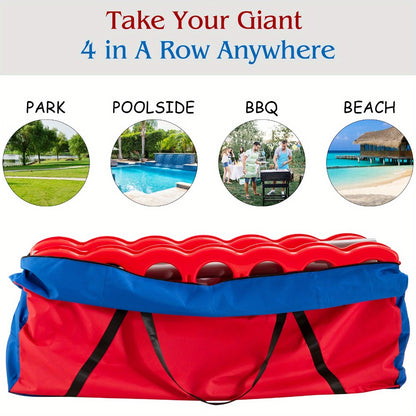 Jumbo 4 in a Row Game Storage Bag Carrying Bag for Giant Connect 4 Game Set Oxford Cloth Shoulder Strap Large Capacity Fits 33x13x29 Game Set Blue Red