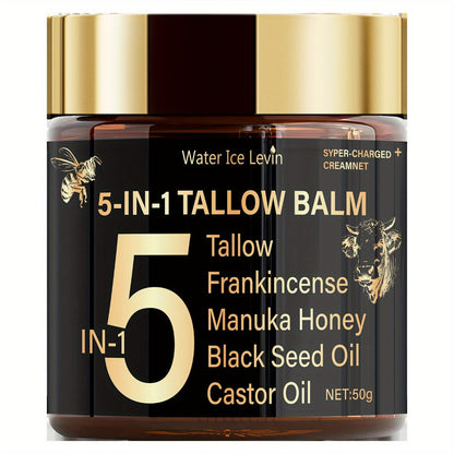 Beef Tallow Moisturizing Cream with Honey & Castor Oil - Deep Hydration Face & Body Cream - Lightweight Skin Nourishing Lotion for Dry Skin - Triple Nourishment Complexion Improving Moisturizer