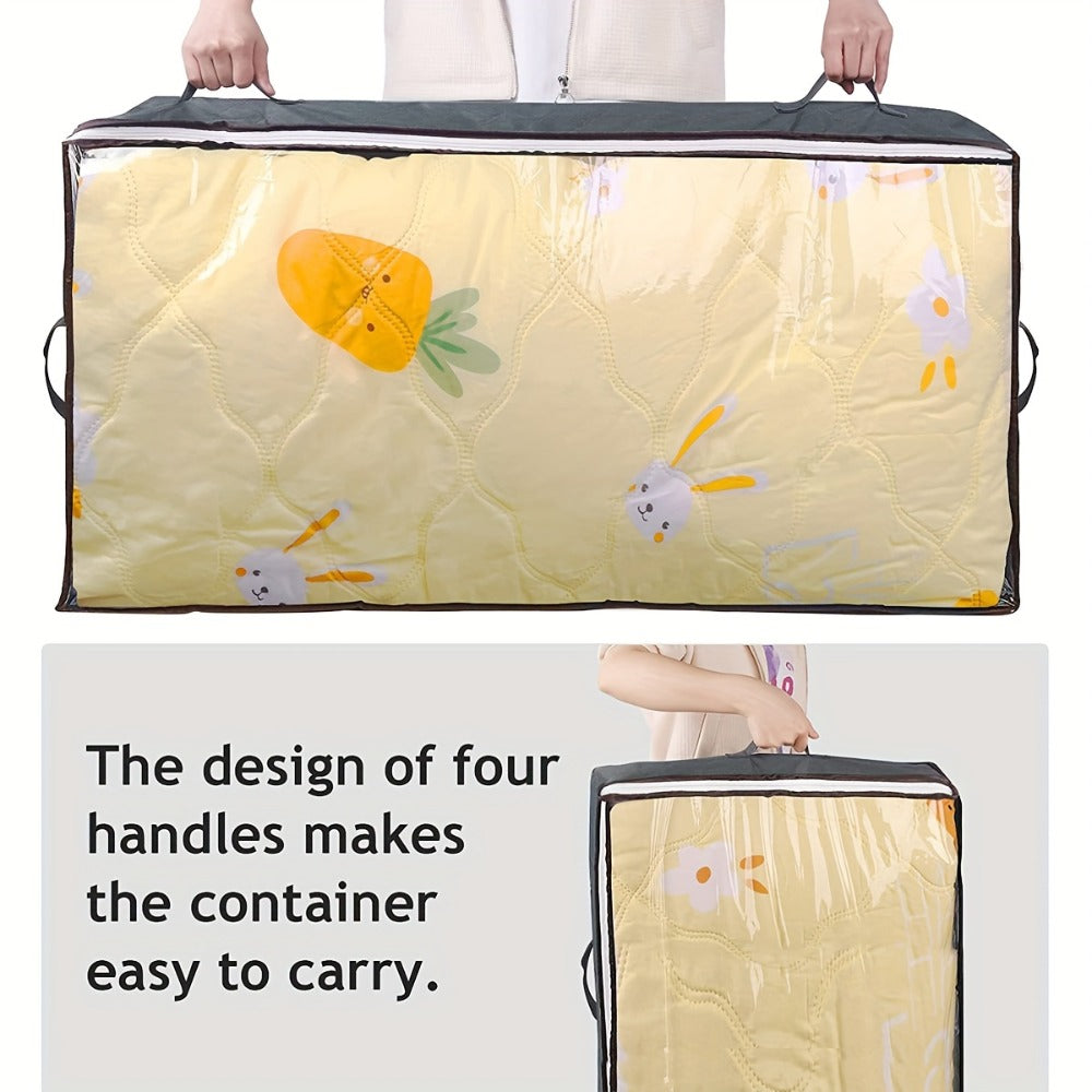 Under Bed Storage Bins Collapsible 23.78 Gal – Foldable Underbed Organizer Bags for Blankets, Clothes, Comforters, Sheets & Sweaters with Zipper Lid