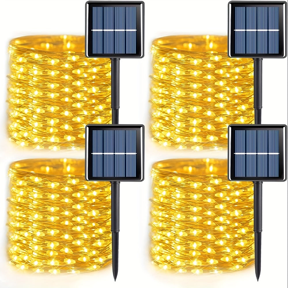 Solar Fairy String Lights Outdoor – 110 LED Copper Wire Solar Twinkle Lights with 8 Modes & Touch Control for Christmas Tree, Garden, Patio, Wedding & Party – 2, 4 or 8 Pack