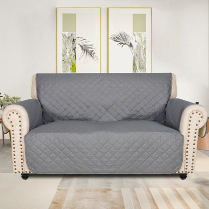 Sofa Slipcover 5-Layer Quilted Thick Sofa Cover Protector Elastic Strap Non-Slip Washable Pet Friendly Universal Fit 3 4 Seater Couch Cover for Living Room - 10 Colors