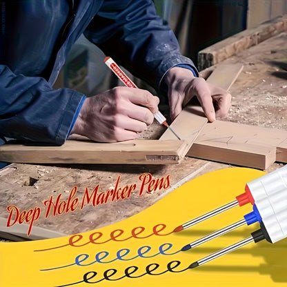 Deep Hole Marking Pens 29 Pack – Long Point Oil-Based Woodworking Markers, Multi-Color Red Blue Black Pencils for Wood, Ceramic, Tile & Bathroom Installation, Carpenter Marking Tool Set