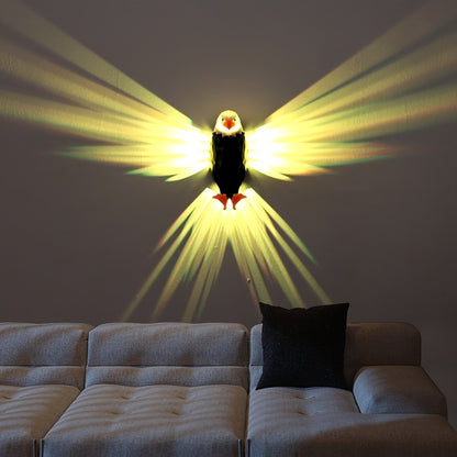 Eagle LED Wall Lamp – Colorful Ambient Night Light with Motion Sensor, Rechargeable Battery, Remote Control & Magnetic Wall Mount for Bedroom Living Room Corridor Hallway Decor (Black)