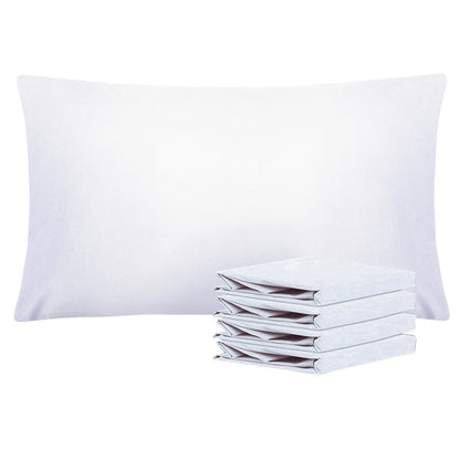 Pillowcases 4 Pack Queen 20x30 – Brushed Microfiber Soft Wrinkle-Free Fade-Resistant Envelope Closure Solid Color 32 Colors