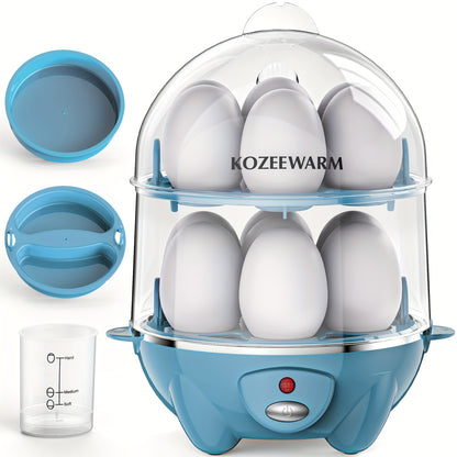 Electric Egg Boiler & Cooker with Auto Shut-Off – Single & Double Layer, Multi-Function for Hard Boiled, Soft Boiled, Scrambled, Omelette, Steamed Vegetables & Dumplings, 4 Colors