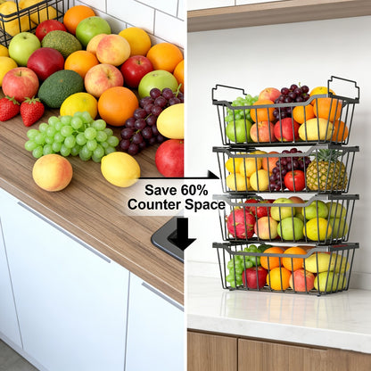 Freezer Organizer Bins Stackable with Foldable Handle - Chest Freezer Storage Baskets Rack, Space Saving Refrigerator Organizer Bins, 4 or 8 Pack