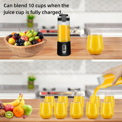 Portable Smoothie Blender USB-C Fast Charge 6-Blade Stainless Steel – Digital Timer Battery Display High-Speed Ice Crush No-Spill Lid | Protein Shake Gym Travel Blender in Black Pink White
