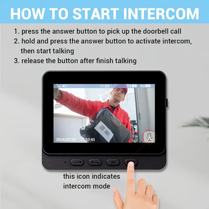 Smart Video Doorbell Wireless Touchscreen Display | Motion Detection 2-Way Audio Local Storage No Subscription | Easy No-Wire Install Home Security Doorbell Camera System