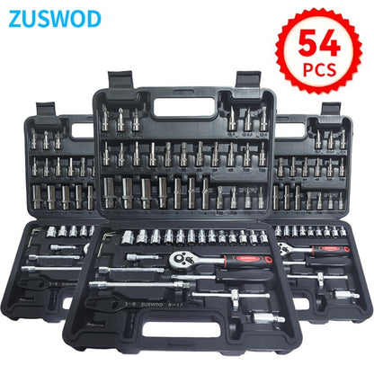 Impact Socket Set 53/54/194/518PCS – 3/8" Drive CR-V Steel | Metric 8-22mm & Imperial 5/16"-3/4" | Complete Socket Kit for Car Repair, DIY & Mechanics | Best Gift for Men