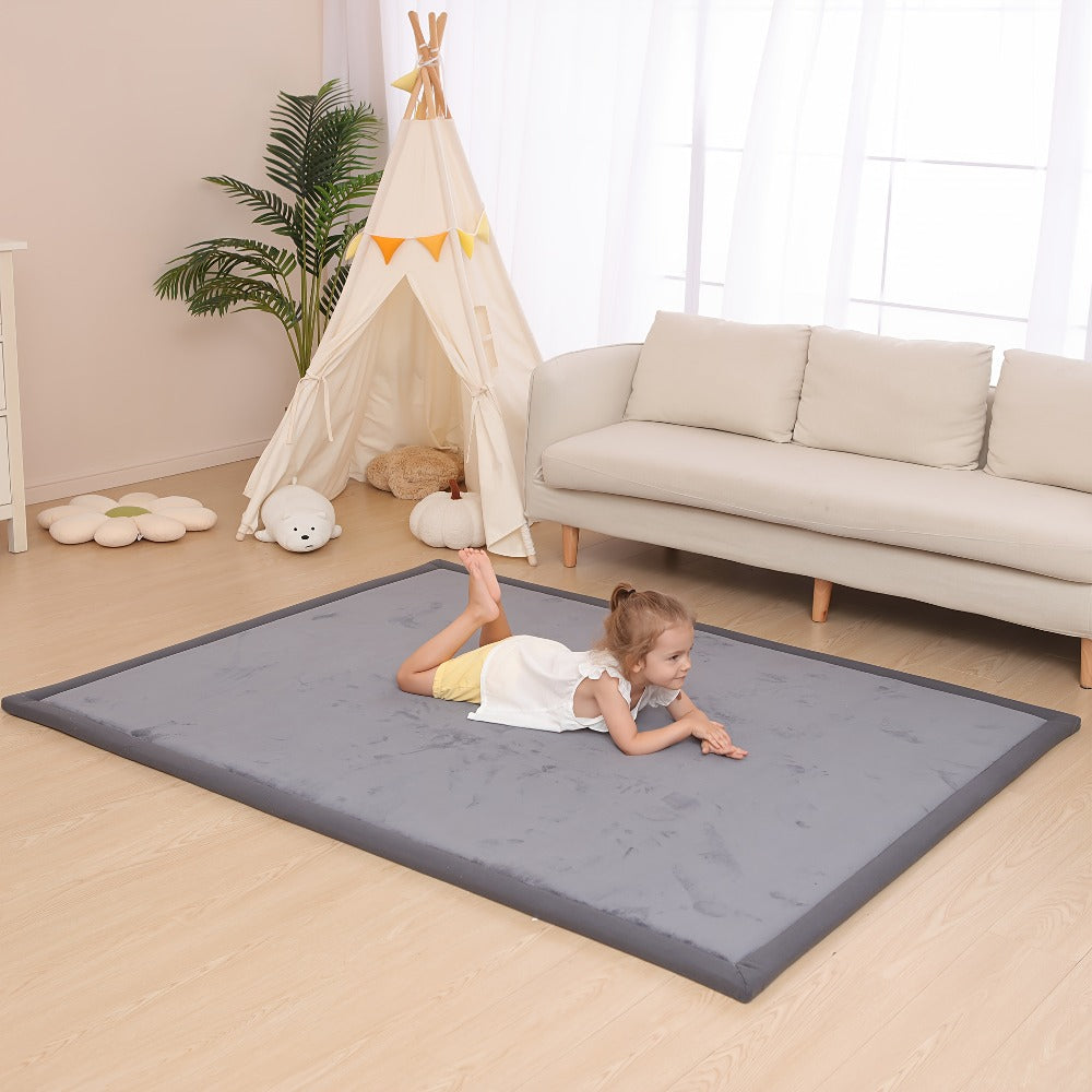 Memory Foam Area Rug Tatami Mat Non-Slip Coral Velvet Floor Mat for Living Room Bedroom Kids Playroom Yoga — Multiple Sizes & Colors