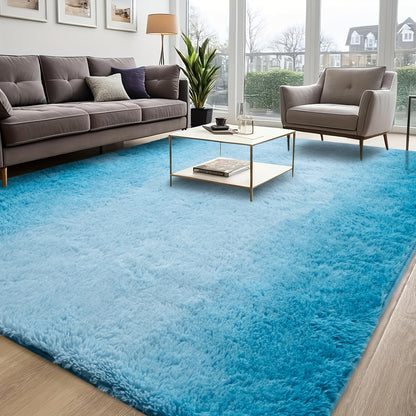 Shaggy Plush Area Rug - Soft Fluffy Carpet for Living Room, Bedroom & Sofa | Non-Slip Machine Washable Tie-Dye & Solid Color Long Pile Rug | Luxury Home Decor Floor Mat in Multiple Sizes & Colors