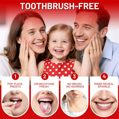Toothpaste Tablets Hydroxyapatite Fluoride Free - 62 Count Chewable Solid Toothpaste, Deep Cleaning, Peppermint Fresh Breath, Portable Travel Size, Natural Dental Care Tabs