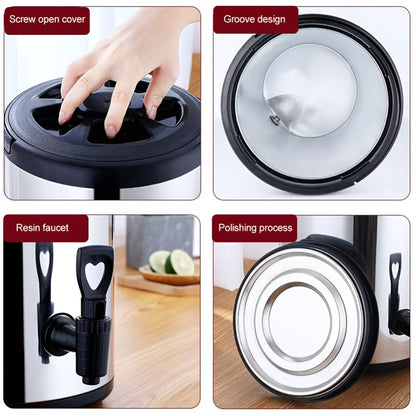 Insulated Beverage Dispenser Large Capacity - Hot & Cold Drink Server for Coffee Tea Juice, Ideal for Home Kitchen Party Catering Travel - 1.59 Gal & 2.11 Gal