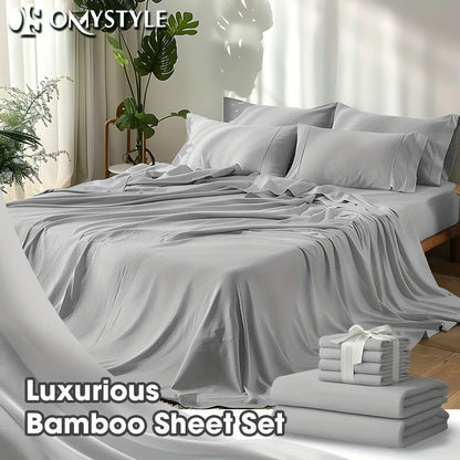 Fitted Sheet Set Cooling Deep Pocket - 2000TC Soft Microfiber Bed Sheet, Shrink Fade Wrinkle Resistant, 11 Colors 4 Sizes