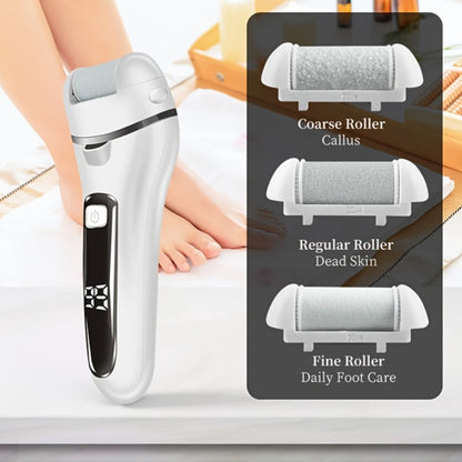 Electric Pedicure Foot File 10-in-1 Kit – Rechargeable with Digital Display, 3 Roller Heads, Dead Skin & Hard Skin Remover for Men & Women