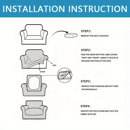 Armchair Slipcover 2pcs Set Jacquard Leaf Texture Stretch Chair Cover with Seat Cushion Cover Spandex Non-Slip Elastic Removable Washable Sofa Couch Cover for Living Room Dining Room Hotel Home Decor