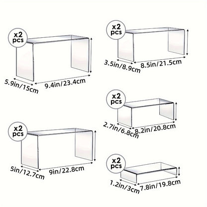 Clear Acrylic Risers Display Stands Set Funko Pop Cupcake Jewelry
