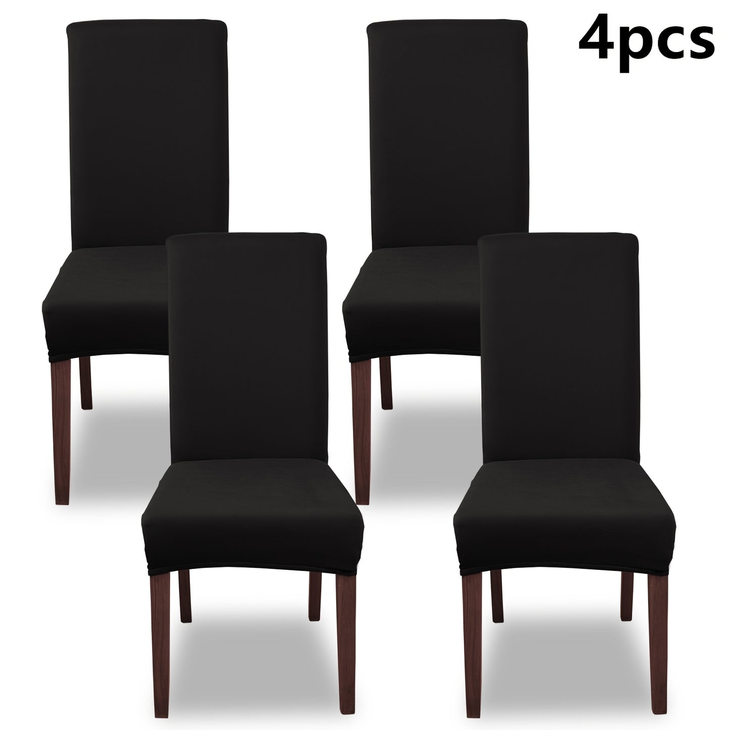 Silky Fiber Elastic Dining Chair Covers Set | Stretch Milk Fiber Slipcover, All-in-One Furniture Protector for Kitchen Wedding Office Hotel Living Room, 4pcs or 6pcs, 8 Colors