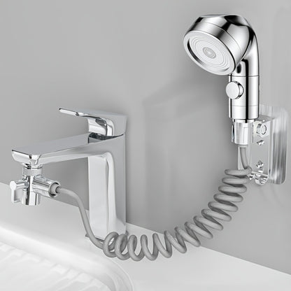 Faucet Extender Pull-Out Retractable Showerhead for Washbasin - Hot & Cold Compatible Hair Washing Sink Sprayer, Basin Extension Attachment for Bathroom Sink, 1-Speed & 3-Speed Options
