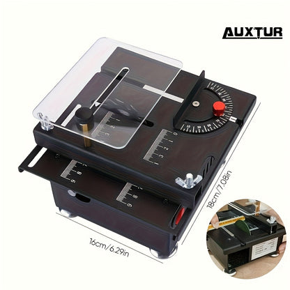 Mini Table Saw Multifunctional Desktop Cutting Machine – 100W Motor, 7-Speed Adjustable, 0–90° Angle Cut, 4 Saw Blades Included, Portable DIY Table Saw for Wood, Metal, Plastic, PCB, Acrylic – with Extra Accessories Option