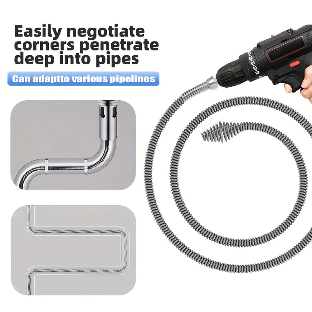 Drain Snake Pipe Unclogger 59 Inch Flexible Hair Clog Remover Tool for Sink, Toilet & Bathroom Drain – Reusable Plumbing Snake Drain Cleaner, Easy to Use