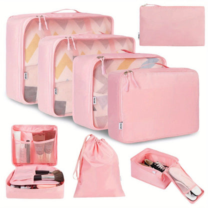 Packing Cubes for Suitcases 8PCS Set Travel Luggage Organizers Compression Bags Clothing Underwear Shoe Bag for Men Women