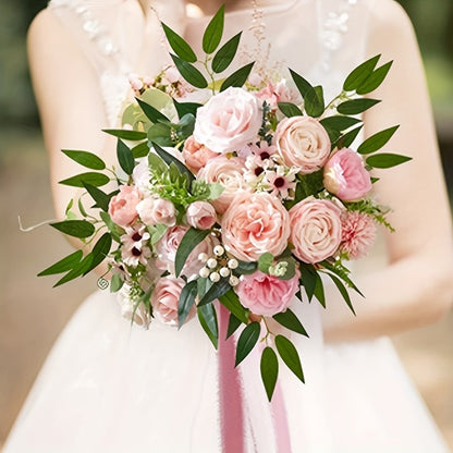 Artificial Flowers Combo Box Set – Pink & White Fake Roses for Bridal Bouquets, DIY Centerpieces, Wedding & Party Decoration Arrangements