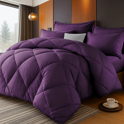 Comforter Set 2/3 Piece - Diamond Grid Quilted Down Alternative Comforter with Pillowcases, Soft Microfiber Breathable All Season Bedding Set, Twin Queen King, Multiple Colors