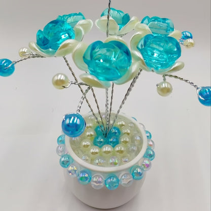 Crystal Flower Car Decoration Handmade DIY Simulation Crystal Flowers for Car Center Console Dashboard Home Decor Holiday Party Birthday Gift Mother's Day Valentine's Day