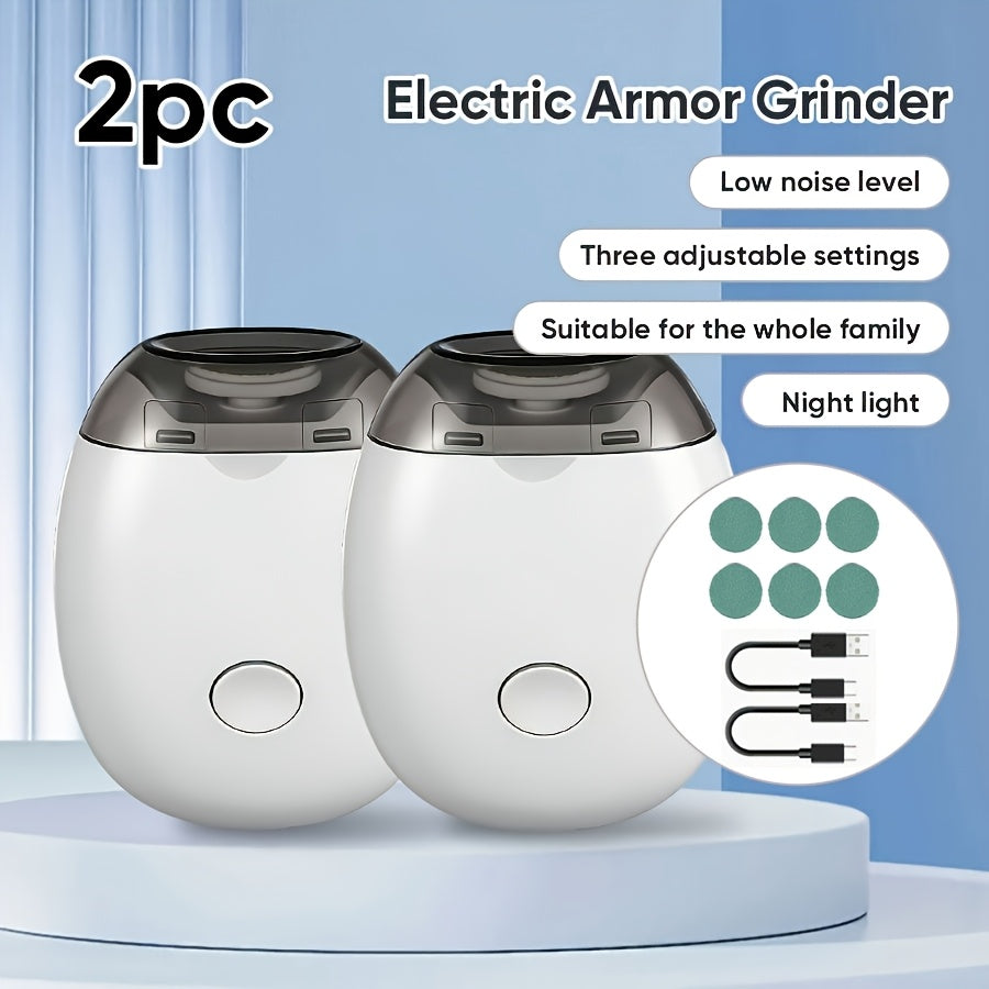 Electric Nail Trimmer with LED Light & 3 Speeds – Automatic Nail Clipper for Seniors, Adults & Thick Toenails, Low Noise, Portable with Nail Scraps Storage, 2pc Set