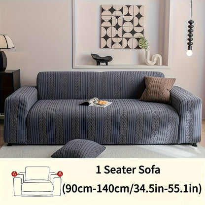 Sofa Cover Stretchy Washable Slipcover for 1 2 3 4 Seater Couch, Zigzag Textured Fabric, Scratch Slip Resistant Furniture Protector, Cream White Light Grey Dark Gray Coffee Brown