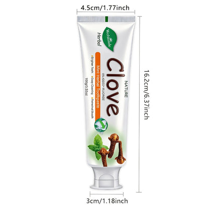 Herbal Toothpaste with Clove & Mint – Fluoride Free Deep Cleaning Whitening Toothpaste for Sensitive Gums, Natural Breath Freshener with Herbal Extracts, Daily & Travel Oral Care for Adults & Kids