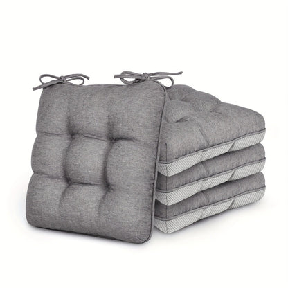 Memory Foam Chair Cushions 4/8 Pack, Non-Slip Seat Pads for Dining Chairs, Kitchen, Office & Patio – Indoor Outdoor Chair Pads M/L Size