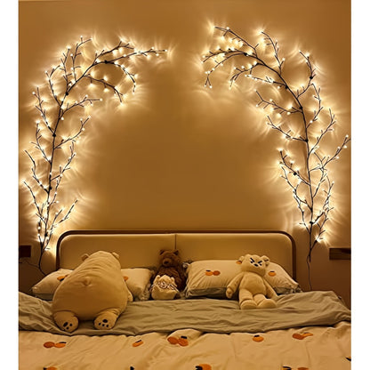96 LED Fairy Lights USB Powered - 6ft Bendable Willow Branch String Lights with 8 Modes & Remote Control for Indoor Home Decor, Wedding, Christmas, Holiday Party