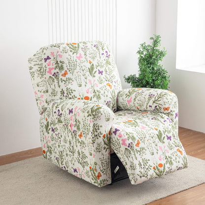Tie Dye Lounge Chair Cover Set of 4 High Elasticity with Side Pockets Printed Stretch Chair Slipcover Pet Friendly for Bedroom Office Living Room Holiday Decor