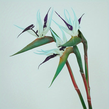 Artificial Bird of Paradise Flowers – 3pcs Realistic Rubber Strelitzia with 24.5" Long Stems for Home Decor, Vase Arrangements, DIY Bouquets, Party & Fall Decor (4 Colors)