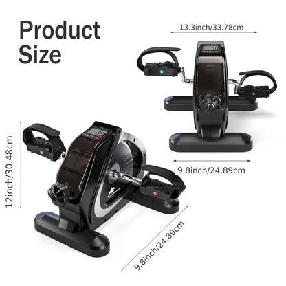 Portable Elliptical Trainer Mini Exercise Bike Under Desk Pedal Exerciser LCD Display 8 Resistance Levels Silent 350lb Capacity Arm Leg Training for Home Office Seniors