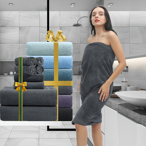 Extra Large Bath Towel Set 8 Piece 750GSM 35x70 Inch - Ultra Soft Luxury Thick Lightweight Highly Absorbent Fast Dry Oversized Bath Sheet | 15 Colors | Bathroom Gym Daily Use Adult