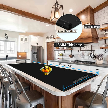Extra Large Silicone Mat for Kitchen Counter – Nonslip Heat Resistant Countertop Protector, Nonstick Waterproof Craft Mat & Placemat, Multiple Sizes & Colors