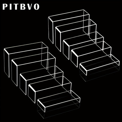 Acrylic Display Risers Clear Transparent Stands for Funko Pop Figures, Cupcakes, Jewelry, Perfume Bottles – Multi-Size Display Shelf Organizer for Home, Store & Craft Show – 10 or 20 Piece Set Large Size