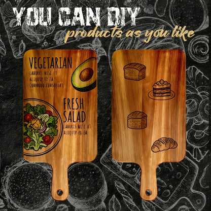 Acacia Wood Cutting Board Set with Handle – Large 15.7x7.8 Inch Kitchen Chopping Boards for Vegetables, Meat & Cheese, Dishwasher Safe, Durable Food Prep Board for Home Chefs, 5-Pack or 10-Pack