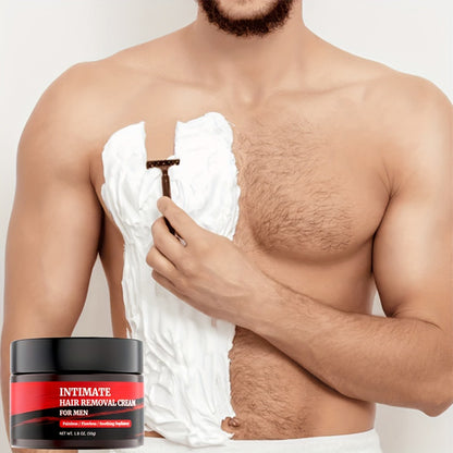 Hair Removal Cream for Men - Fast Acting Depilatory for Chest Back Legs Arms Intimate Areas Sensitive Skin Formula 50g