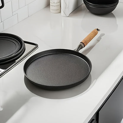 Cast Iron Skillet Non-stick Flat Pan 8.27/9.45/10.63 Inch for Pancakes Eggs & Crepes – Induction Gas Campfire Compatible Breakfast Griddle Pan for Indoor Outdoor Cooking