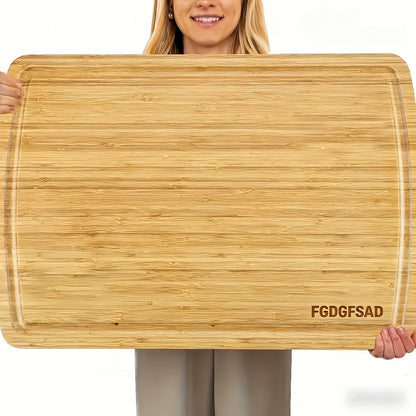 Large Bamboo Wood Cutting Board with Juice Groove Thick Butcher Block for Kitchen Cheese Charcuterie Food Prep Serving Board Multiple Sizes