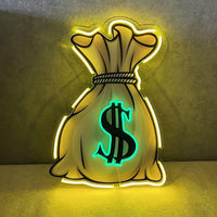 1pc Neon Sign Money Bag