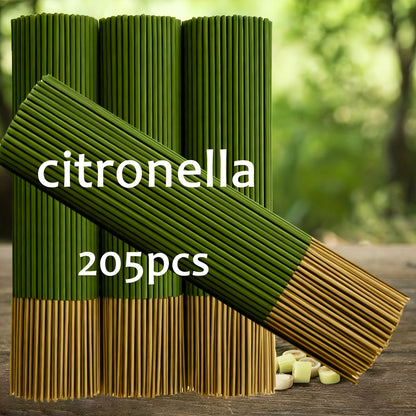 Lemongrass Incense Sticks 205 Pack – 45-Minute Long Burn Aromatherapy Sticks for Yoga, Meditation & Relaxation, Outdoor & Indoor Use for Home, Garden, Camping, Pool & Holiday Decor