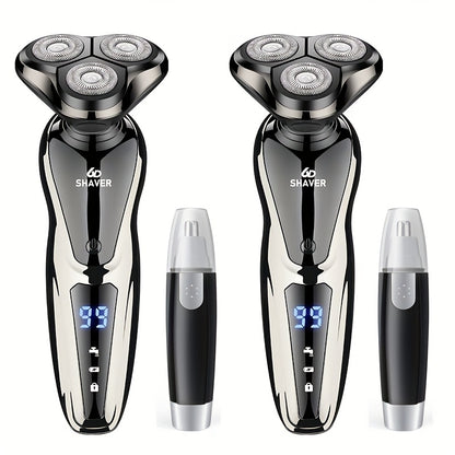 Cordless Foil Electric Shaver for Men 3D Floating Head LED Display Rechargeable Wet Dry Razor Close Shave Beard Trimmer Valentine's Day Gift